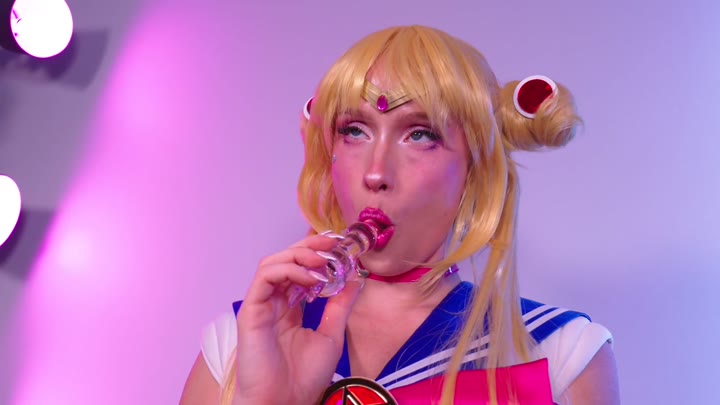 Scarlet Chase - Sailor Moon Fucks Her Holes With Her Moon Stick.mp4
