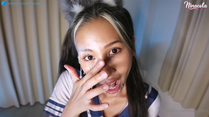 Ninacola - Asian Schoolgirl Gets Facialized.mp4